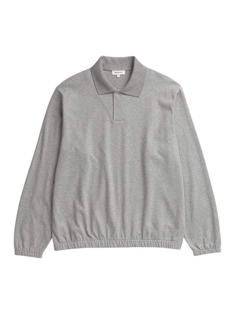 Norse Projects NORSE PROJECTS SYLANE RELAXED LONGSLEEVE POLO GREY MELANGE