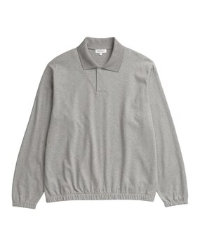 Norse Projects NORSE PROJECTS SYLANE RELAXED LONGSLEEVE POLO GREY MELANGE