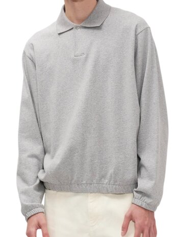 Norse Projects NORSE PROJECTS SYLANE RELAXED LONGSLEEVE POLO GREY MELANGE