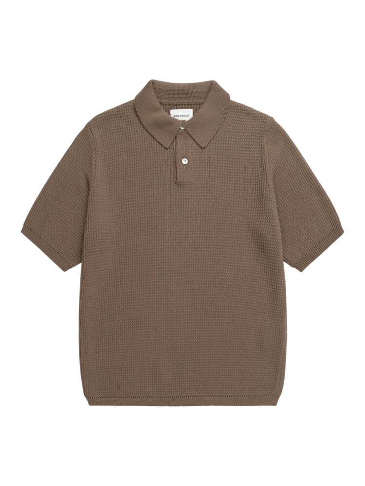 Norse Projects NORSE PROJECTS ANHOLT COTTON CREPE POLO WALNUT BROWN Norse Projects NORSE PROJECTS ANHOLT COTTON CREPE POLO WALNUT BROWN