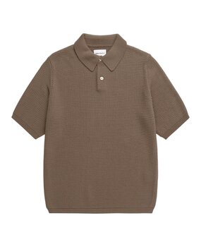 Norse Projects NORSE PROJECTS ANHOLT COTTON CREPE POLO WALNUT BROWN