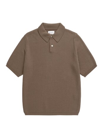 Norse Projects NORSE PROJECTS ANHOLT COTTON CREPE POLO WALNUT BROWN Norse Projects NORSE PROJECTS ANHOLT COTTON CREPE POLO WALNUT BROWN