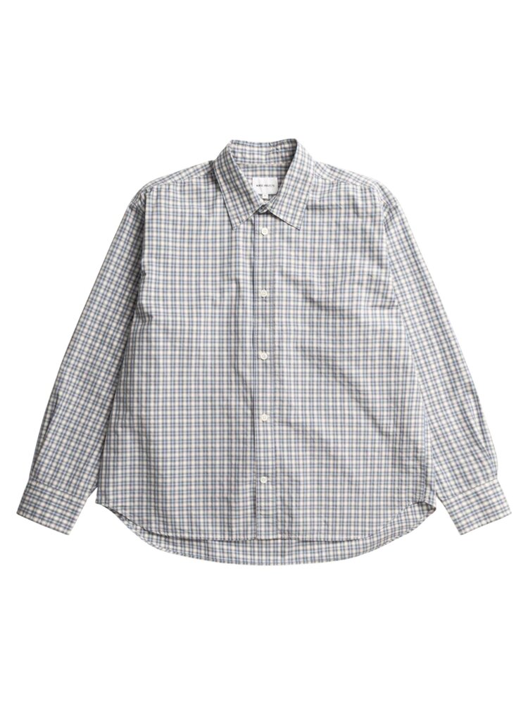 Norse Projects NORSE PROJECTS FALSTER FINE OVERSIZED CHECK SHIRT CERULEAN