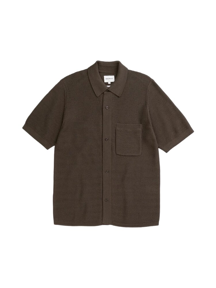 Norse Projects NORSE PROJECTS FREDENSBORG SHIRT SHORT SLEEVE TURKISH COFFEE