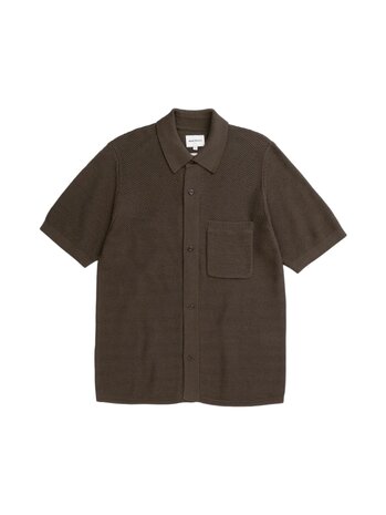 Norse Projects NORSE PROJECTS FREDENSBORG SHIRT SHORT SLEEVE TURKISH COFFEE
