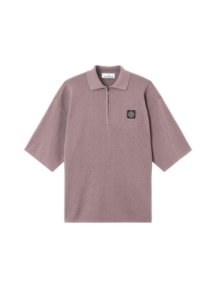 Stone Island STONE ISLAND LIGHT RAW HAND ORGANIC COTTON POLO PURPLE GREY Stone Island STONE ISLAND LIGHT RAW HAND ORGANIC COTTON POLO PURPLE GREY