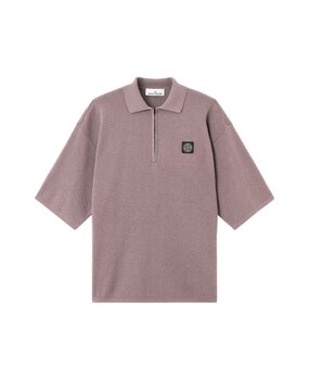 Stone Island STONE ISLAND LIGHT RAW HAND ORGANIC COTTON POLO PURPLE GREY Stone Island STONE ISLAND LIGHT RAW HAND ORGANIC COTTON POLO PURPLE GREY