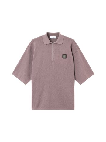 Stone Island STONE ISLAND LIGHT RAW HAND ORGANIC COTTON POLO PURPLE GREY Stone Island STONE ISLAND LIGHT RAW HAND ORGANIC COTTON POLO PURPLE GREY