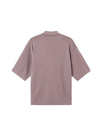 Stone Island STONE ISLAND LIGHT RAW HAND ORGANIC COTTON POLO PURPLE GREY Stone Island STONE ISLAND LIGHT RAW HAND ORGANIC COTTON POLO PURPLE GREY