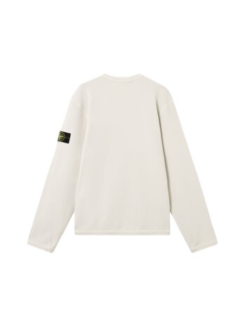 Stone Island STONE ISLAND MESH STITCH COTTON SWEATER IVORY Stone Island STONE ISLAND MESH STITCH COTTON SWEATER IVORY
