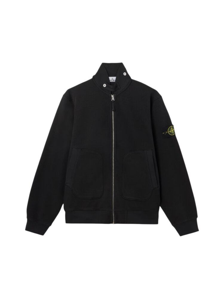Stone Island STONE ISLAND MESH STITCH ORGANIC COTTON FLEECE SWEATVEST BLACK Stone Island STONE ISLAND MESH STITCH ORGANIC COTTON FLEECE SWEATVEST BLACK