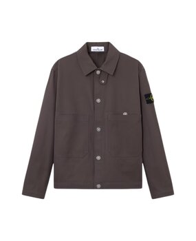 Stone Island STONE ISLAND COTTON CANVAS JACK CHARCOAL GREY Stone Island STONE ISLAND COTTON CANVAS JACK CHARCOAL GREY