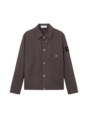 Stone Island STONE ISLAND COTTON CANVAS JACK CHARCOAL GREY Stone Island STONE ISLAND COTTON CANVAS JACK CHARCOAL GREY