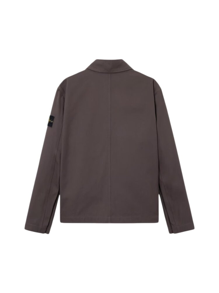 Stone Island STONE ISLAND COTTON CANVAS JACK CHARCOAL GREY Stone Island STONE ISLAND COTTON CANVAS JACK CHARCOAL GREY