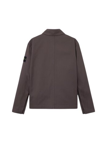 Stone Island STONE ISLAND COTTON CANVAS JACK CHARCOAL GREY Stone Island STONE ISLAND COTTON CANVAS JACK CHARCOAL GREY
