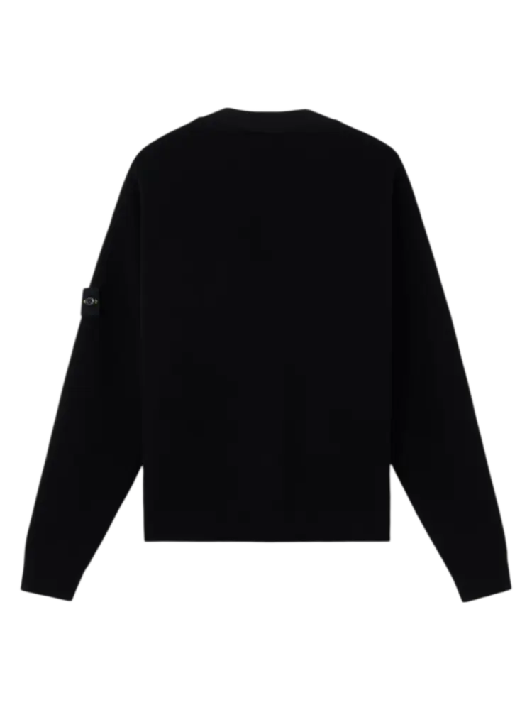 Stone Island STONE ISLAND RIBBED ORGANIC COTTON CARDIGAN BLACK Stone Island STONE ISLAND RIBBED ORGANIC COTTON CARDIGAN BLACK