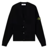 Stone Island STONE ISLAND RIBBED ORGANIC COTTON CARDIGAN BLACK Stone Island STONE ISLAND RIBBED ORGANIC COTTON CARDIGAN BLACK