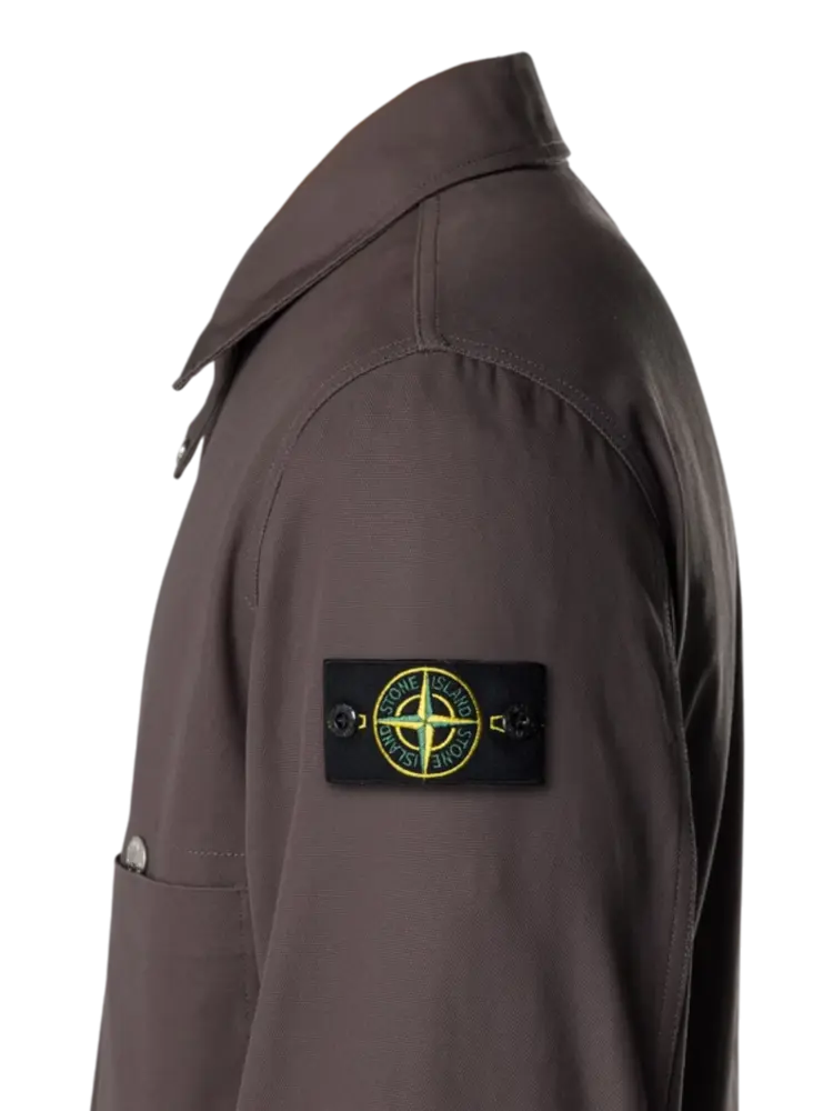 Stone Island STONE ISLAND COTTON CANVAS JACK CHARCOAL GREY Stone Island STONE ISLAND COTTON CANVAS JACK CHARCOAL GREY