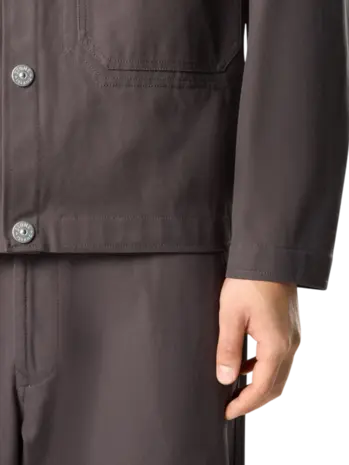 Stone Island STONE ISLAND COTTON CANVAS JACK CHARCOAL GREY Stone Island STONE ISLAND COTTON CANVAS JACK CHARCOAL GREY