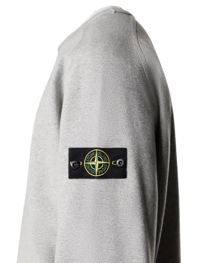 Stone Island STONE ISLAND MÉLANGE FLEECE SWEATER GREY Stone Island STONE ISLAND MÉLANGE FLEECE SWEATER GREY