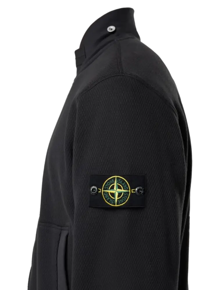 Stone Island STONE ISLAND MESH STITCH ORGANIC COTTON FLEECE SWEATVEST BLACK Stone Island STONE ISLAND MESH STITCH ORGANIC COTTON FLEECE SWEATVEST BLACK