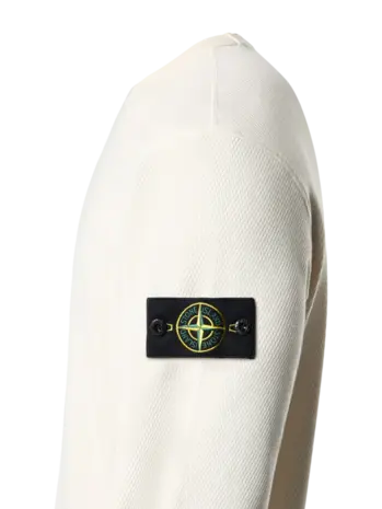 Stone Island STONE ISLAND MESH STITCH COTTON SWEATER IVORY Stone Island STONE ISLAND MESH STITCH COTTON SWEATER IVORY