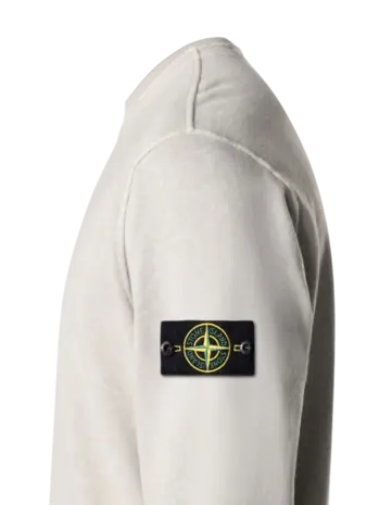 Stone Island STONE ISLAND MALFILÉ FLEECE 'OLD' EFFECT SWEATER PEARL GREY Stone Island STONE ISLAND MALFILÉ FLEECE 'OLD' EFFECT SWEATER PEARL GREY