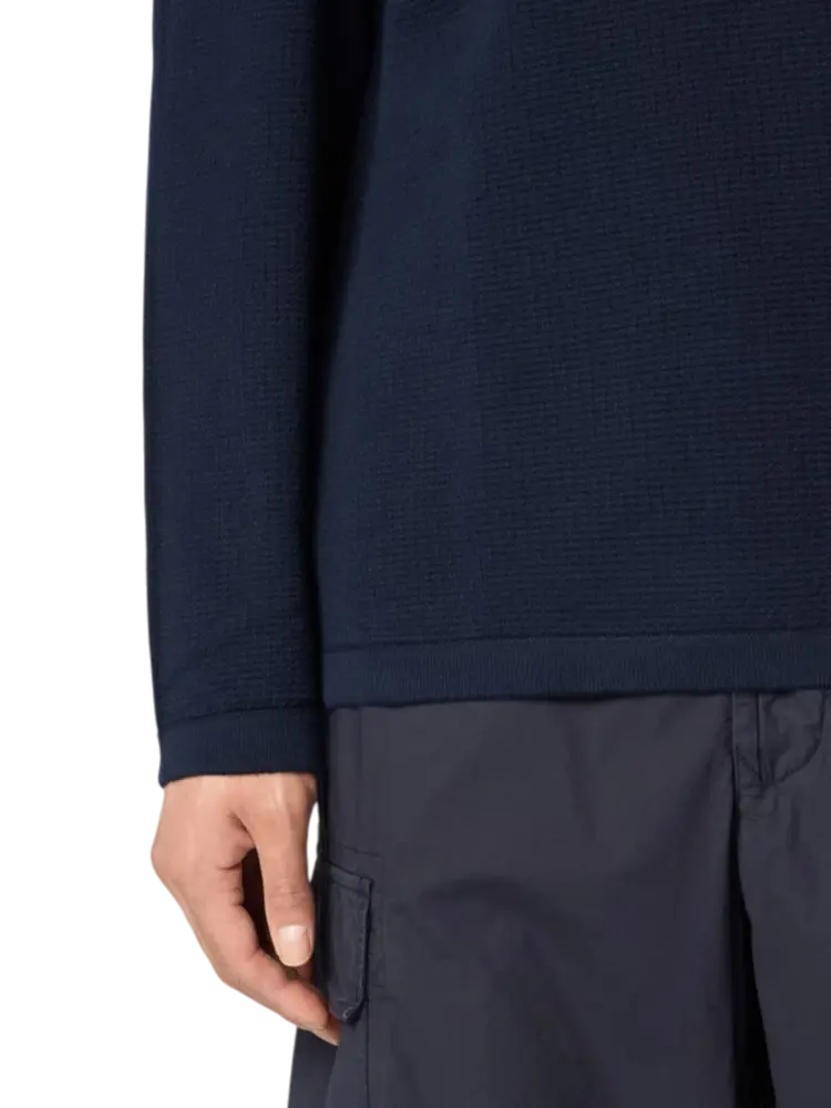 Stone Island STONE ISLAND MICRO STITCH PULLOVER NAVY Stone Island STONE ISLAND MICRO STITCH PULLOVER NAVY