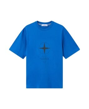 Stone Island STONE ISLAND ORGANIC COTTON T-SHIRT BRIGHT BLUE Stone Island STONE ISLAND ORGANIC COTTON T-SHIRT BRIGHT BLUE