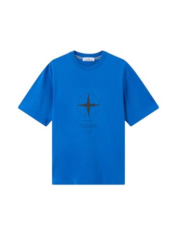 Stone Island STONE ISLAND ORGANIC COTTON T-SHIRT BRIGHT BLUE Stone Island STONE ISLAND ORGANIC COTTON T-SHIRT BRIGHT BLUE