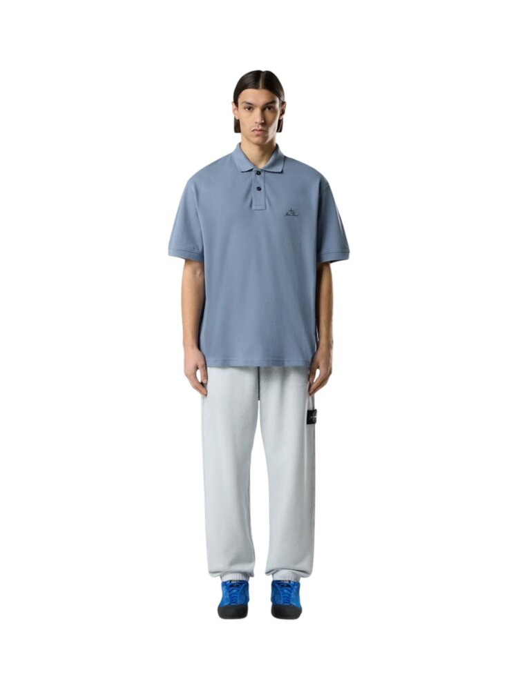 Stone Island STONE ISLAND 50/2 ORGANIC COTTON POLO BLUE Stone Island STONE ISLAND 50/2 ORGANIC COTTON POLO BLUE
