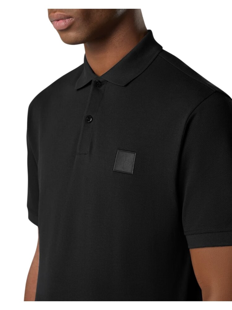 Stone Island STONE ISLAND GHOST 50/2 ORGANIC COTTON POLO BLACK Stone Island STONE ISLAND GHOST 50/2 ORGANIC COTTON POLO BLACK