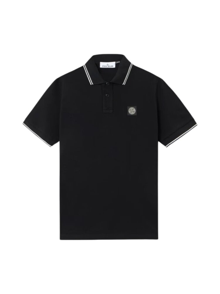 Stone Island STONE ISLAND ORGANIC COTTON POLO BLACK Stone Island STONE ISLAND ORGANIC COTTON POLO BLACK