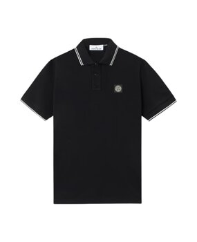 Stone Island STONE ISLAND ORGANIC COTTON POLO BLACK Stone Island STONE ISLAND ORGANIC COTTON POLO BLACK