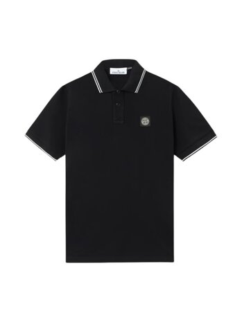 Stone Island STONE ISLAND ORGANIC COTTON POLO BLACK Stone Island STONE ISLAND ORGANIC COTTON POLO BLACK