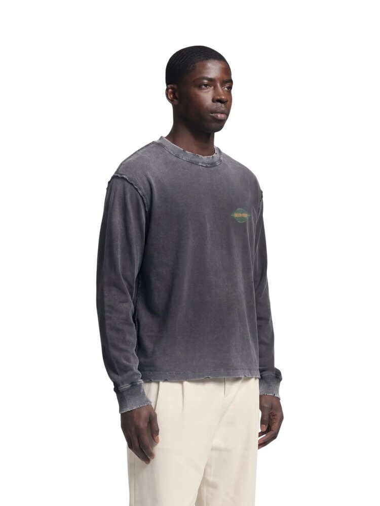 Brams Fruit BRAM'S FRUIT DISTRESSED LEAF LONGSLEEVE T-SHIRT CHARCOAL