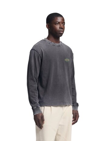 Brams Fruit BRAM'S FRUIT DISTRESSED LEAF LONGSLEEVE T-SHIRT CHARCOAL