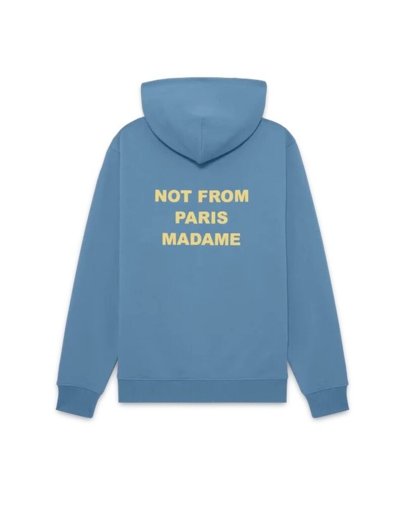Drole De Monsieur DRÔLE DE MONSIEUR SLOGAN HOODIE ATLANTIC BLUE Drole De Monsieur DRÔLE DE MONSIEUR SLOGAN HOODIE ATLANTIC BLUE