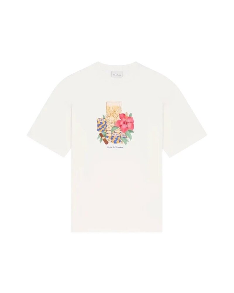 Drole De Monsieur DRÔLE DE MONSIEUR HIBISCUS T-SHIRT OFF WHITE Drole De Monsieur DRÔLE DE MONSIEUR HIBISCUS T-SHIRT OFF WHITE