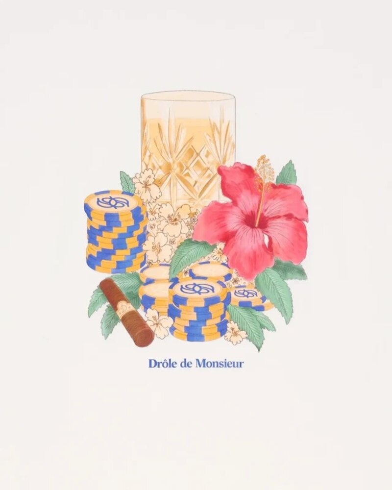 Drole De Monsieur DRÔLE DE MONSIEUR HIBISCUS T-SHIRT OFF WHITE Drole De Monsieur DRÔLE DE MONSIEUR HIBISCUS T-SHIRT OFF WHITE