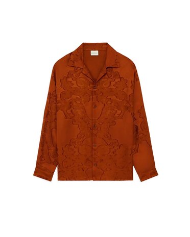 Drole De Monsieur DRÔLE DE MONSIEUR BROCARD SHIRT TERRACOTA Drole De Monsieur DRÔLE DE MONSIEUR BROCARD SHIRT TERRACOTA