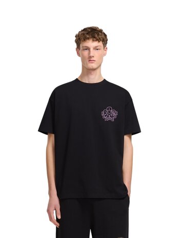 FLÂNEUR HAPPY FLOWER TEE BLACK FLÂNEUR HAPPY FLOWER TEE BLACK