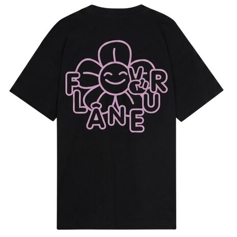 FLÂNEUR HAPPY FLOWER TEE BLACK FLÂNEUR HAPPY FLOWER TEE BLACK