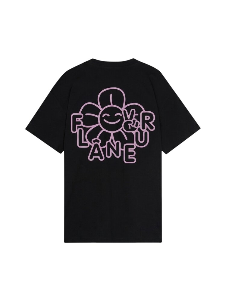 FLÂNEUR HAPPY FLOWER TEE BLACK