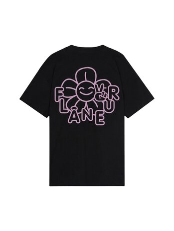 FLÂNEUR HAPPY FLOWER TEE BLACK