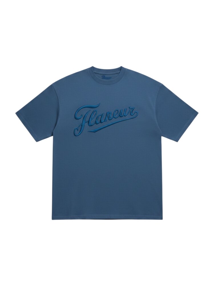 FLÂNEUR EMBROIDERED LOGO TEE NAVY FLÂNEUR EMBROIDERED LOGO TEE NAVY