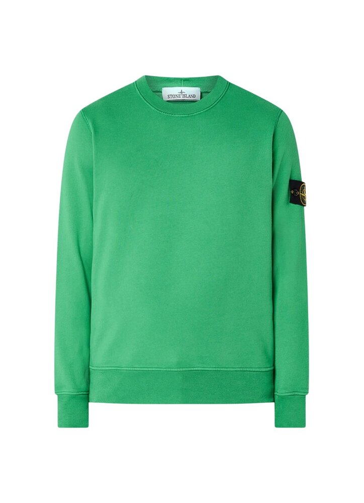 Stone Island STONE ISLAND ORGANIC COTTON FLEECE SWEATER MALACHITE
