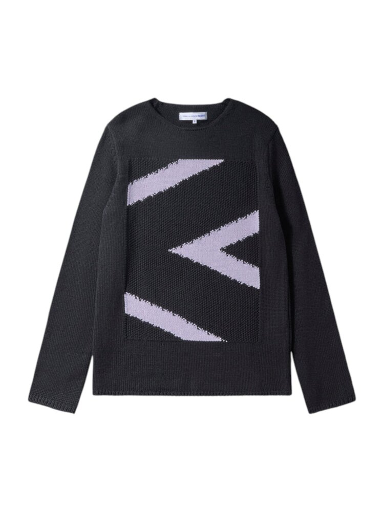 Comme des Garçons COMME DES GARÇONS INSTARSIA KNIT SWEATER BLACK/LAVENDER