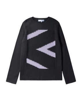 Comme des Garçons COMME DES GARÇONS INSTARSIA KNIT SWEATER BLACK/LAVENDER