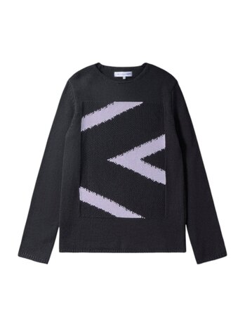 Comme des Garçons COMME DES GARÇONS INSTARSIA KNIT SWEATER BLACK/LAVENDER